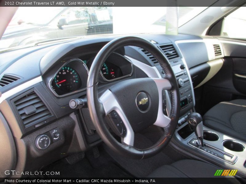 Gold Mist Metallic / Ebony 2012 Chevrolet Traverse LT AWD