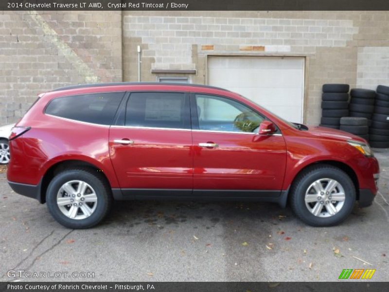 Crystal Red Tintcoat / Ebony 2014 Chevrolet Traverse LT AWD