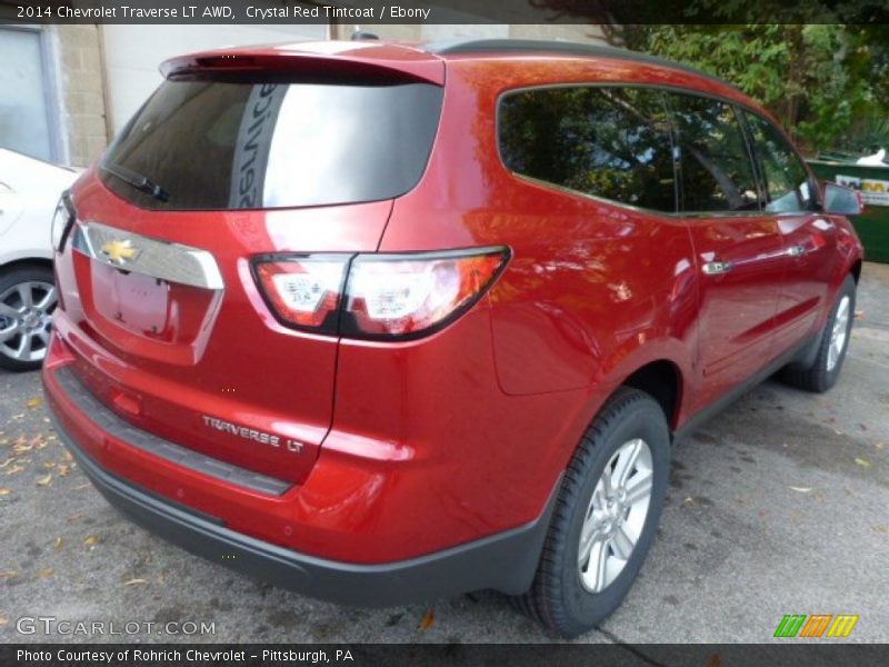Crystal Red Tintcoat / Ebony 2014 Chevrolet Traverse LT AWD