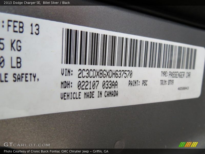 Billet Silver / Black 2013 Dodge Charger SE