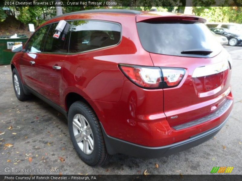 Crystal Red Tintcoat / Ebony 2014 Chevrolet Traverse LT AWD