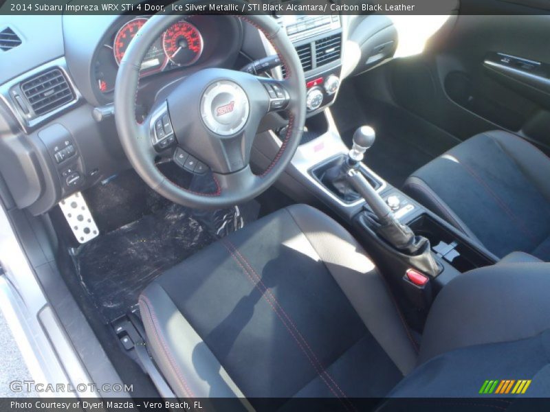 Ice Silver Metallic / STI Black Alcantara/ Carbon Black Leather 2014 Subaru Impreza WRX STi 4 Door