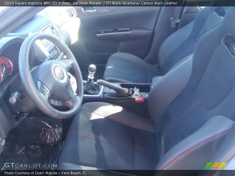 Ice Silver Metallic / STI Black Alcantara/ Carbon Black Leather 2014 Subaru Impreza WRX STi 4 Door