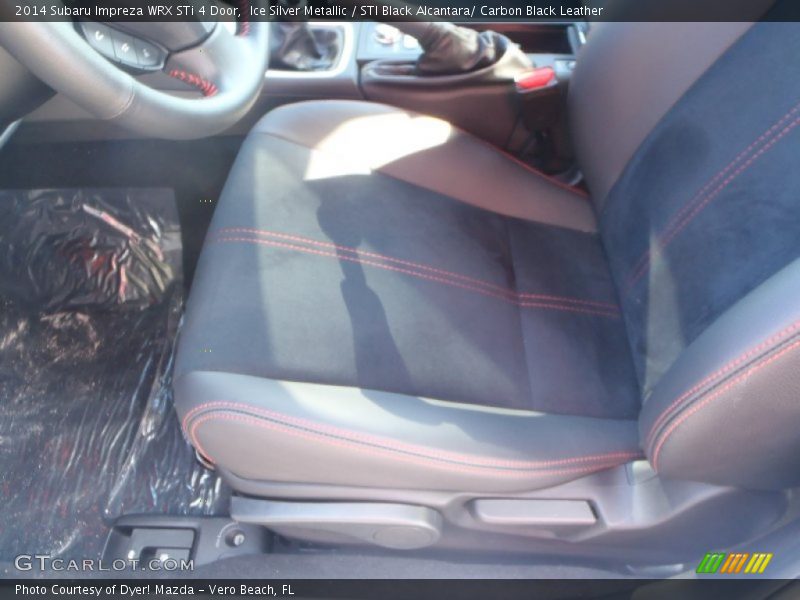 Ice Silver Metallic / STI Black Alcantara/ Carbon Black Leather 2014 Subaru Impreza WRX STi 4 Door