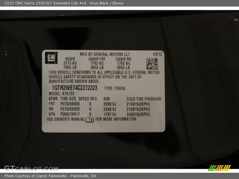 Onyx Black / Ebony 2012 GMC Sierra 1500 SLT Extended Cab 4x4