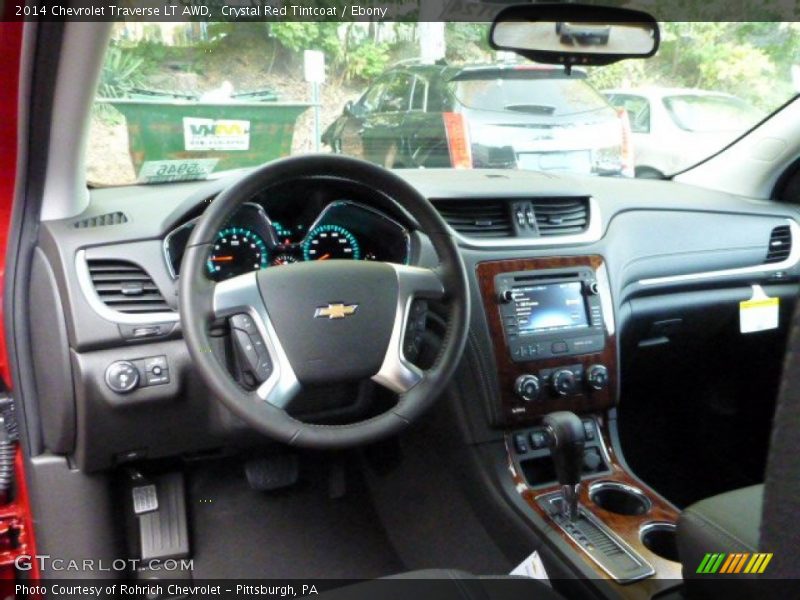 Crystal Red Tintcoat / Ebony 2014 Chevrolet Traverse LT AWD