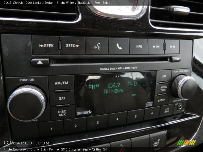 Bright White / Black/Light Frost Beige 2013 Chrysler 200 Limited Sedan