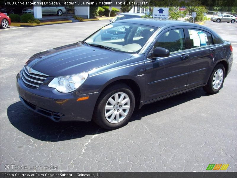 Modern Blue Pearl / Medium Pebble Beige/Cream 2008 Chrysler Sebring LX Sedan