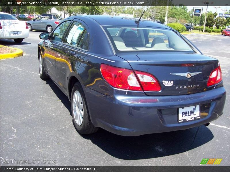 Modern Blue Pearl / Medium Pebble Beige/Cream 2008 Chrysler Sebring LX Sedan
