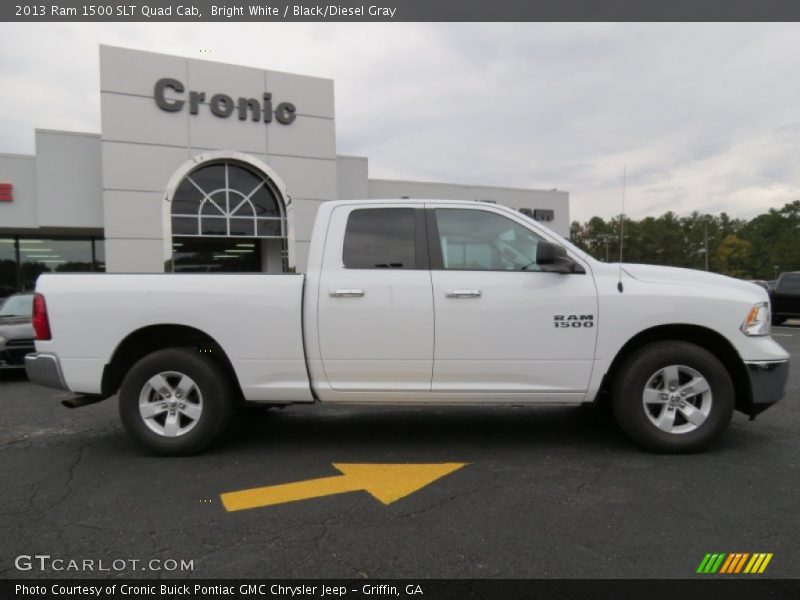 Bright White / Black/Diesel Gray 2013 Ram 1500 SLT Quad Cab