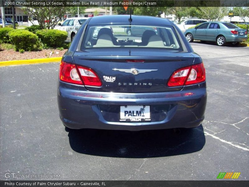 Modern Blue Pearl / Medium Pebble Beige/Cream 2008 Chrysler Sebring LX Sedan