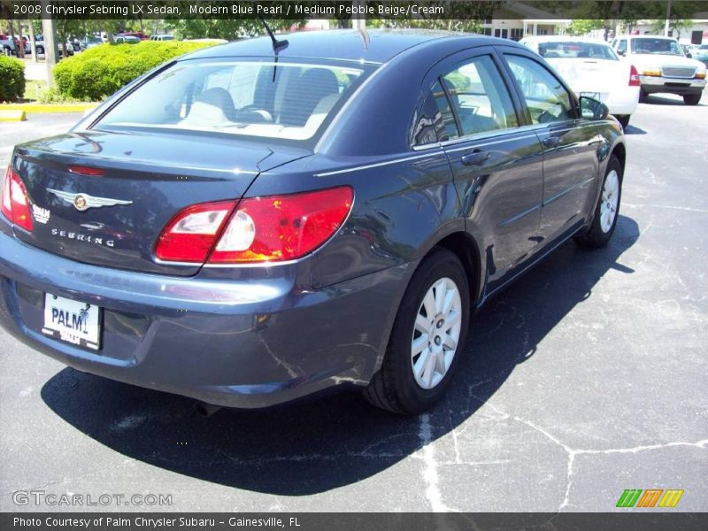 Modern Blue Pearl / Medium Pebble Beige/Cream 2008 Chrysler Sebring LX Sedan