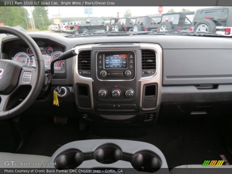 Bright White / Black/Diesel Gray 2013 Ram 1500 SLT Quad Cab