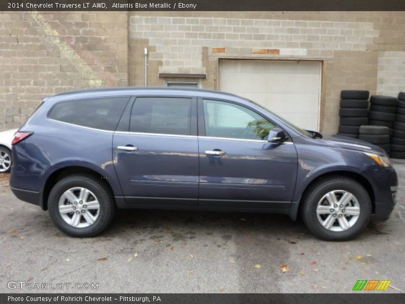 Atlantis Blue Metallic / Ebony 2014 Chevrolet Traverse LT AWD