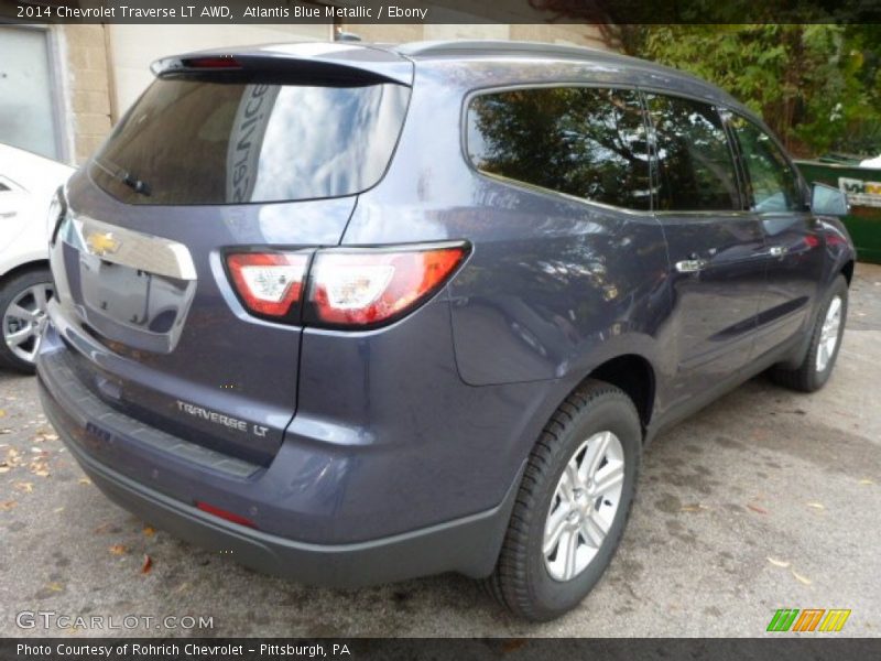 Atlantis Blue Metallic / Ebony 2014 Chevrolet Traverse LT AWD