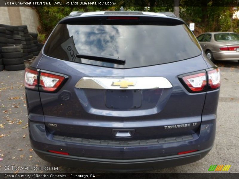 Atlantis Blue Metallic / Ebony 2014 Chevrolet Traverse LT AWD