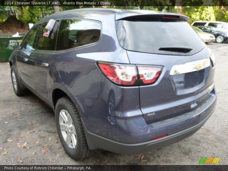 Atlantis Blue Metallic / Ebony 2014 Chevrolet Traverse LT AWD