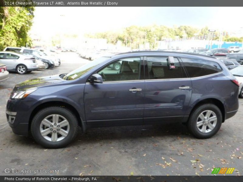 Atlantis Blue Metallic / Ebony 2014 Chevrolet Traverse LT AWD
