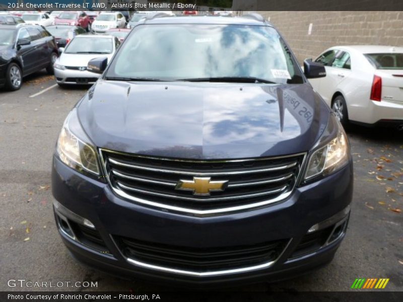 Atlantis Blue Metallic / Ebony 2014 Chevrolet Traverse LT AWD