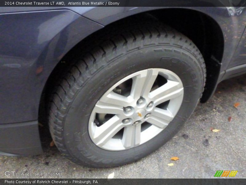 Atlantis Blue Metallic / Ebony 2014 Chevrolet Traverse LT AWD