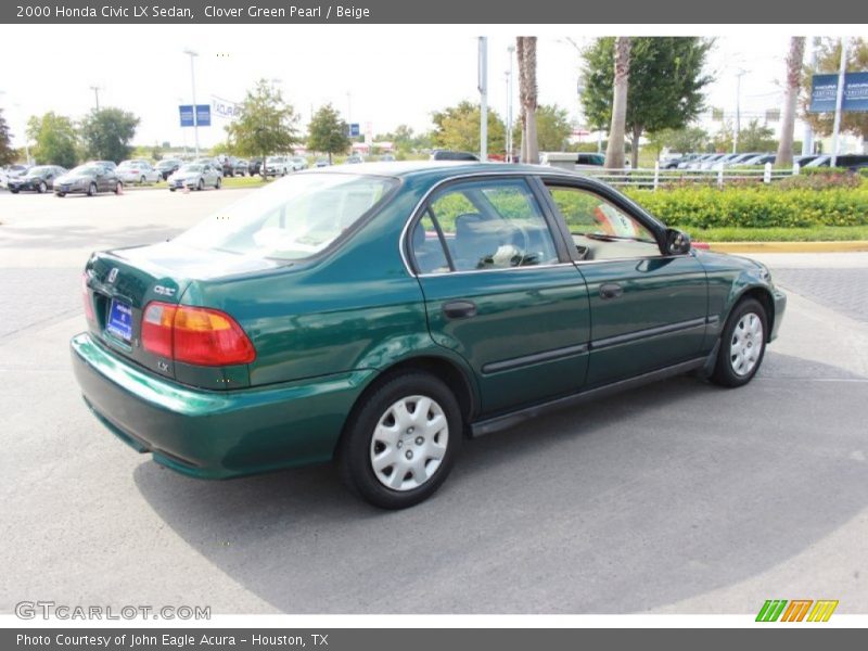 Clover Green Pearl / Beige 2000 Honda Civic LX Sedan