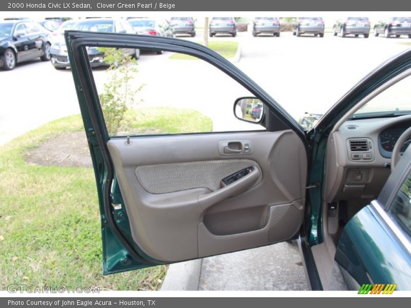 Clover Green Pearl / Beige 2000 Honda Civic LX Sedan
