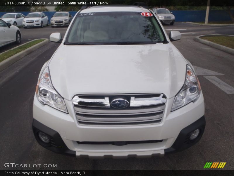 Satin White Pearl / Ivory 2014 Subaru Outback 3.6R Limited