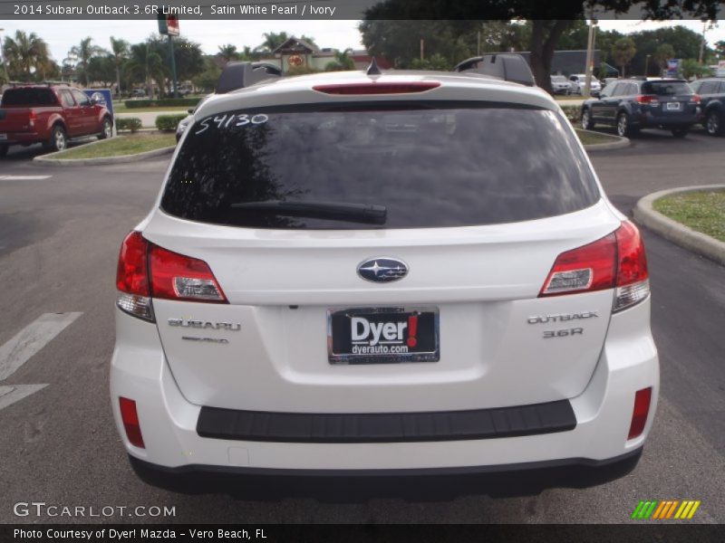 Satin White Pearl / Ivory 2014 Subaru Outback 3.6R Limited