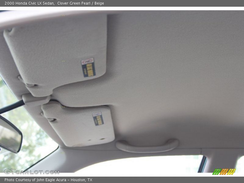 Clover Green Pearl / Beige 2000 Honda Civic LX Sedan