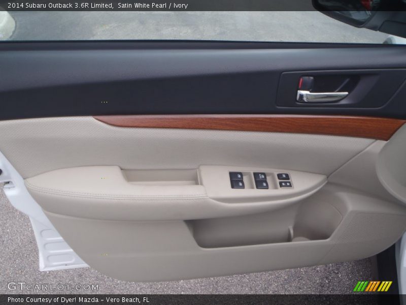 Satin White Pearl / Ivory 2014 Subaru Outback 3.6R Limited
