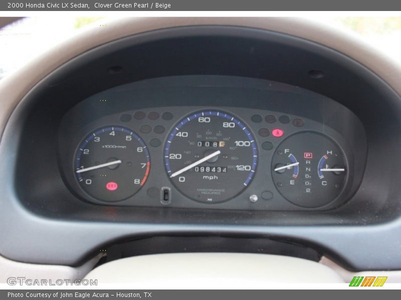  2000 Civic LX Sedan LX Sedan Gauges