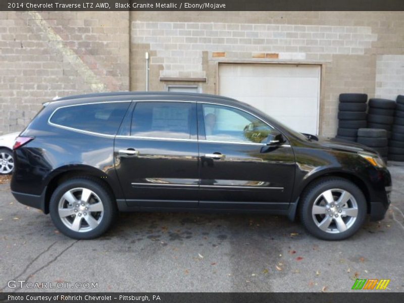 Black Granite Metallic / Ebony/Mojave 2014 Chevrolet Traverse LTZ AWD