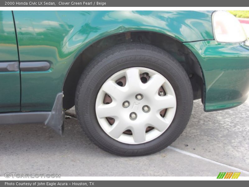 Clover Green Pearl / Beige 2000 Honda Civic LX Sedan