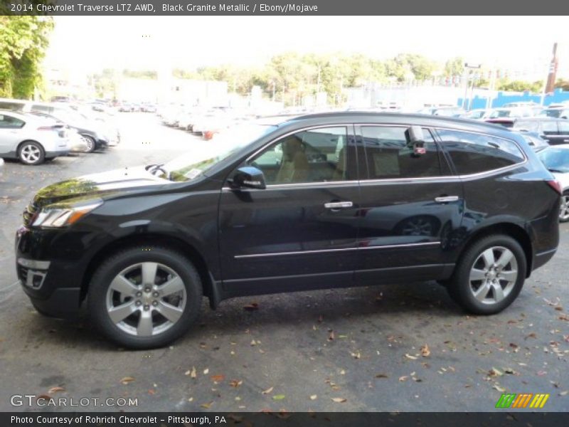 Black Granite Metallic / Ebony/Mojave 2014 Chevrolet Traverse LTZ AWD