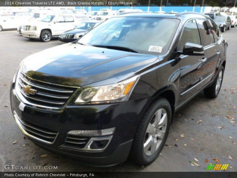 Black Granite Metallic / Ebony/Mojave 2014 Chevrolet Traverse LTZ AWD