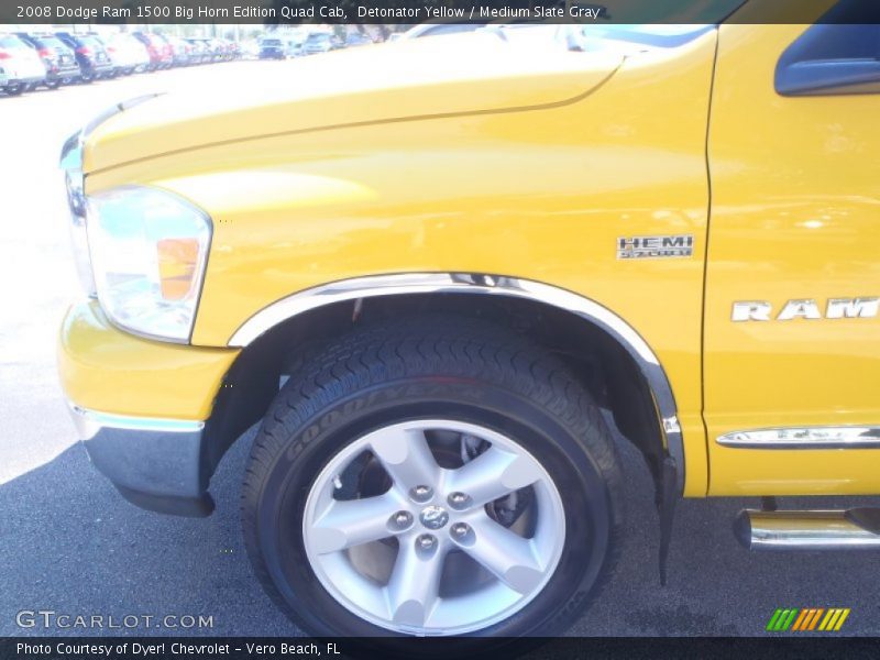 Detonator Yellow / Medium Slate Gray 2008 Dodge Ram 1500 Big Horn Edition Quad Cab