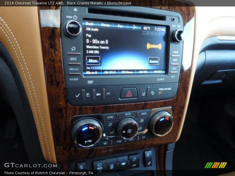 Black Granite Metallic / Ebony/Mojave 2014 Chevrolet Traverse LTZ AWD