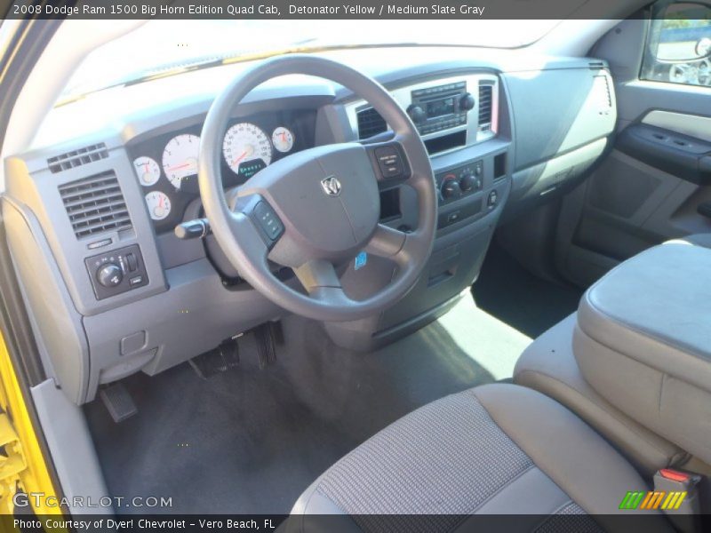 Detonator Yellow / Medium Slate Gray 2008 Dodge Ram 1500 Big Horn Edition Quad Cab