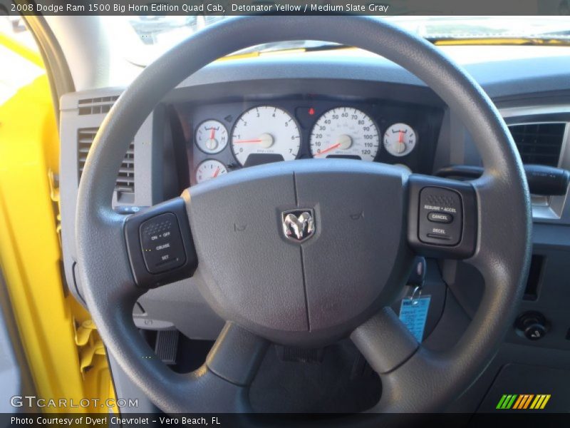 Detonator Yellow / Medium Slate Gray 2008 Dodge Ram 1500 Big Horn Edition Quad Cab