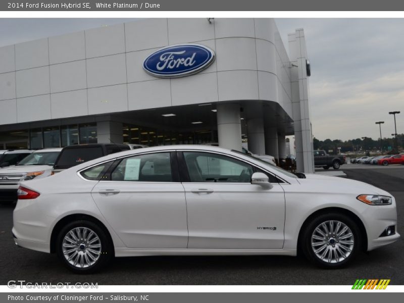  2014 Fusion Hybrid SE White Platinum