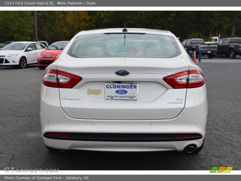 White Platinum / Dune 2014 Ford Fusion Hybrid SE