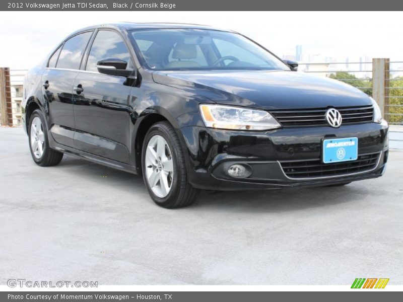 Black / Cornsilk Beige 2012 Volkswagen Jetta TDI Sedan