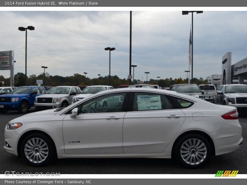 White Platinum / Dune 2014 Ford Fusion Hybrid SE