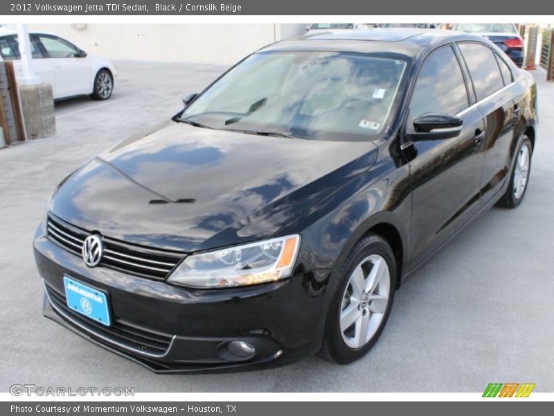 Black / Cornsilk Beige 2012 Volkswagen Jetta TDI Sedan