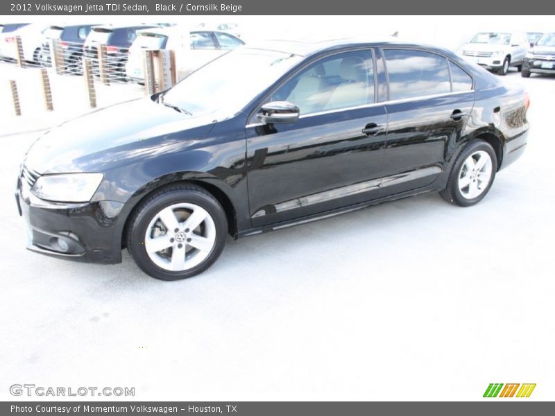Black / Cornsilk Beige 2012 Volkswagen Jetta TDI Sedan