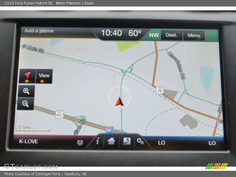Navigation of 2014 Fusion Hybrid SE