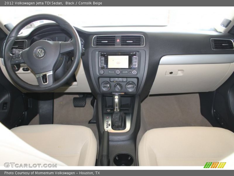 Black / Cornsilk Beige 2012 Volkswagen Jetta TDI Sedan