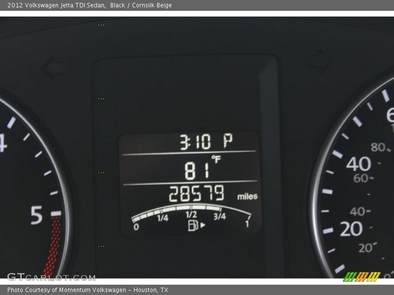 Black / Cornsilk Beige 2012 Volkswagen Jetta TDI Sedan