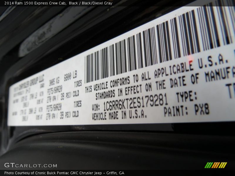 Black / Black/Diesel Gray 2014 Ram 1500 Express Crew Cab
