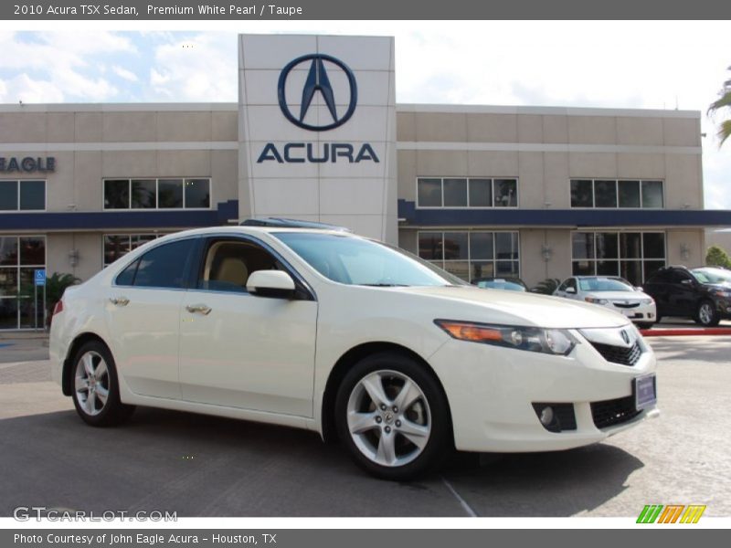 Premium White Pearl / Taupe 2010 Acura TSX Sedan
